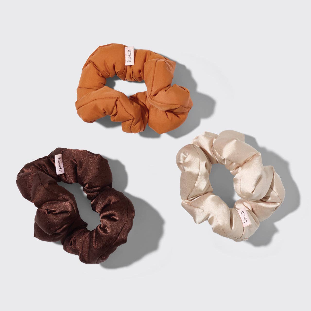 Recycled Fabric Cloud Scrunchies 3pc Set - Sedona