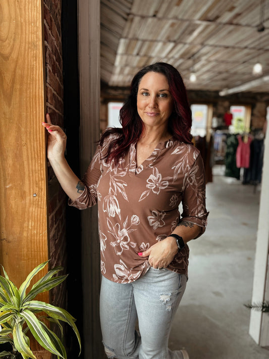 Mauve Floral Top