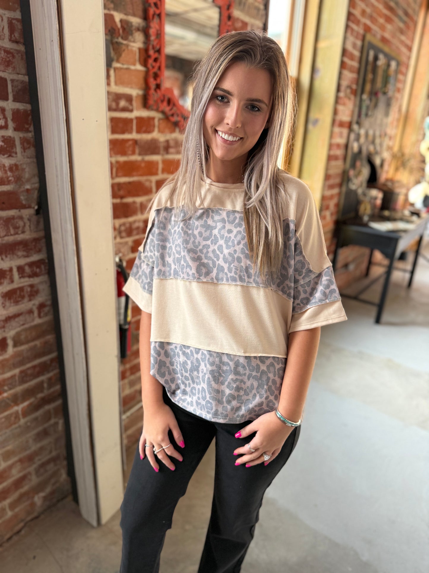 Leopard Block Tee