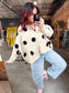 Oversized Polka-Dot Cardigan