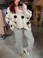 High Rise Drawstring Leopard Barrel Jeans