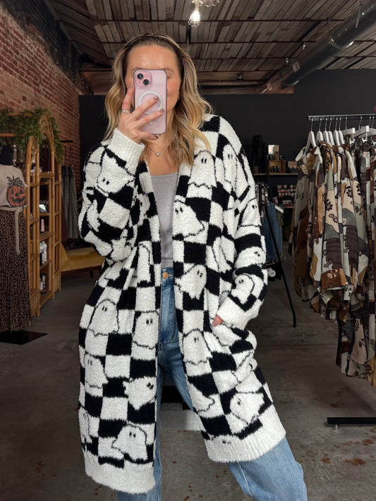 Checkered Ghost Cloud Cardigan