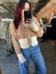 Cable Knit Cropped Cardigan