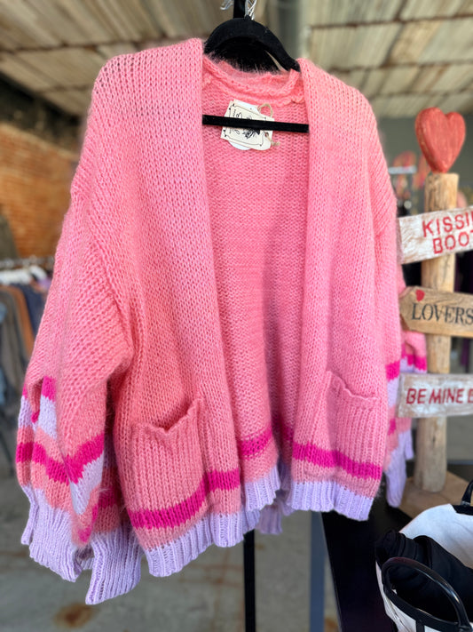 Cotton Candy Striped Cardigan