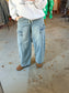 Baggy Barrel Denim Cargo Pants