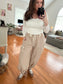 Long Sleeve Crop Top - off white