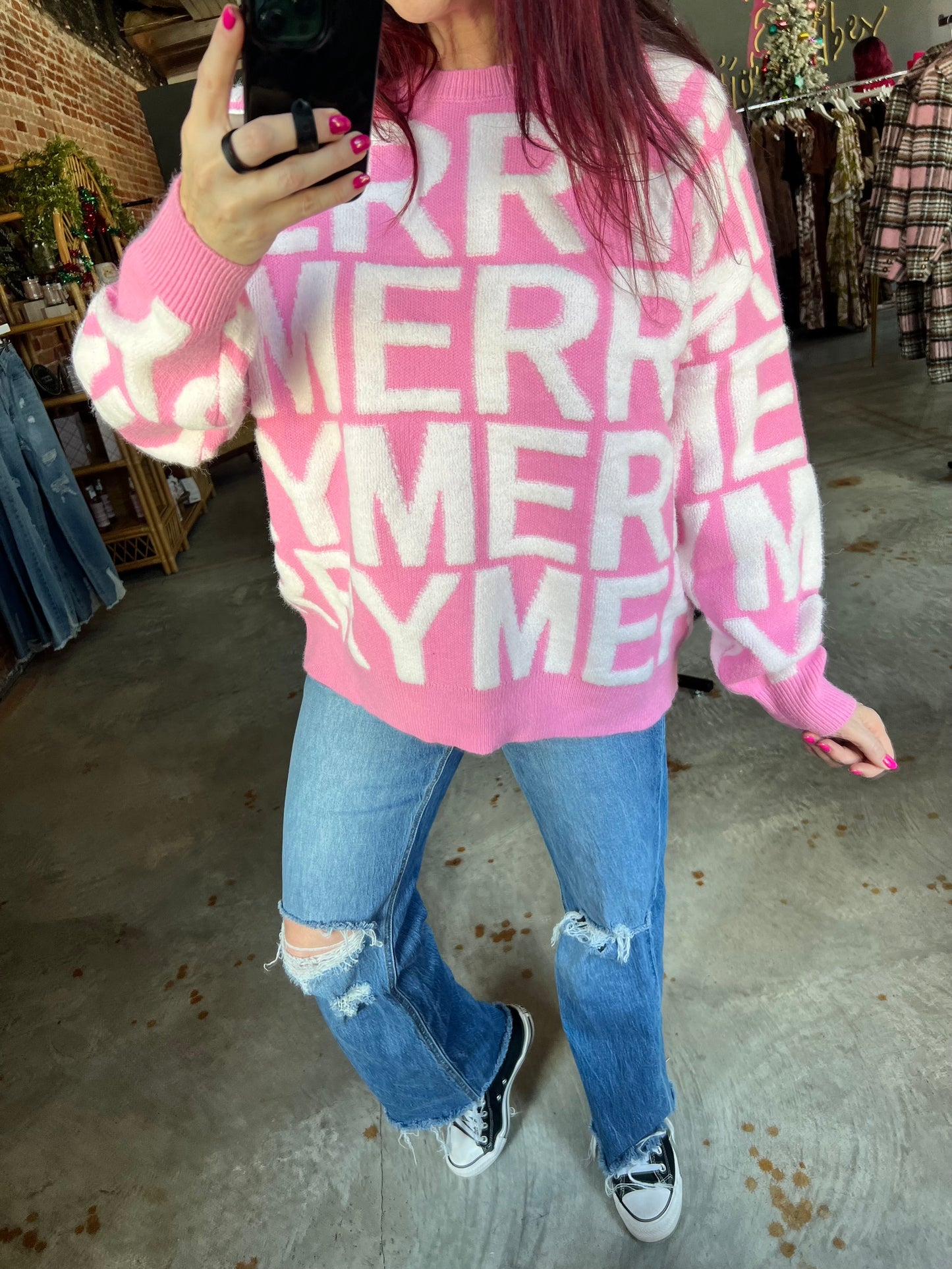 Pink MERRY Sweater