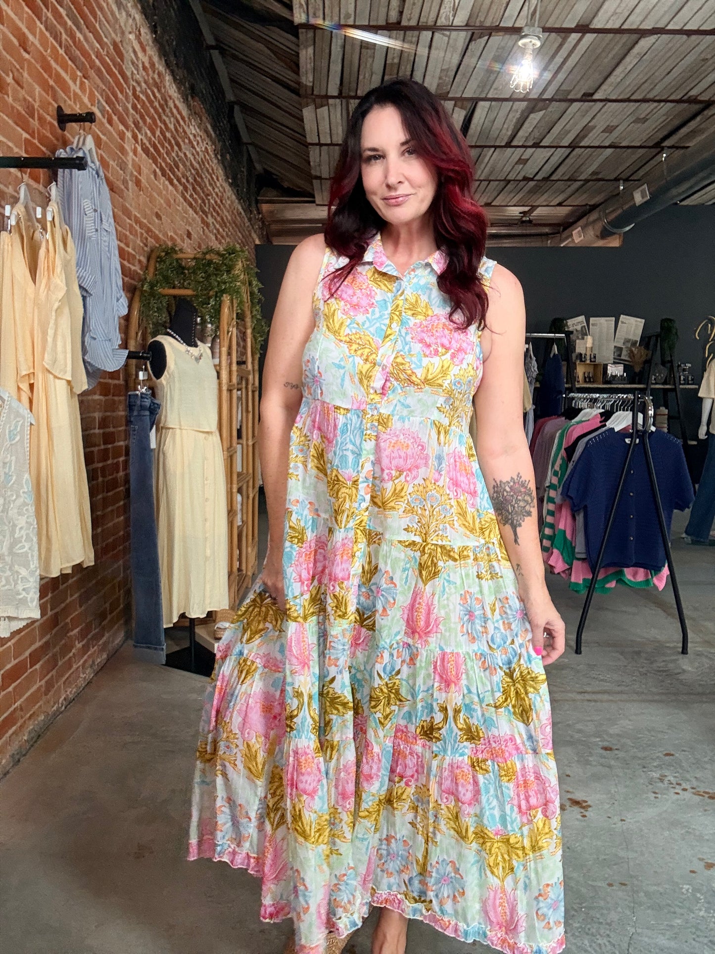 POL Beaded Floral Dress