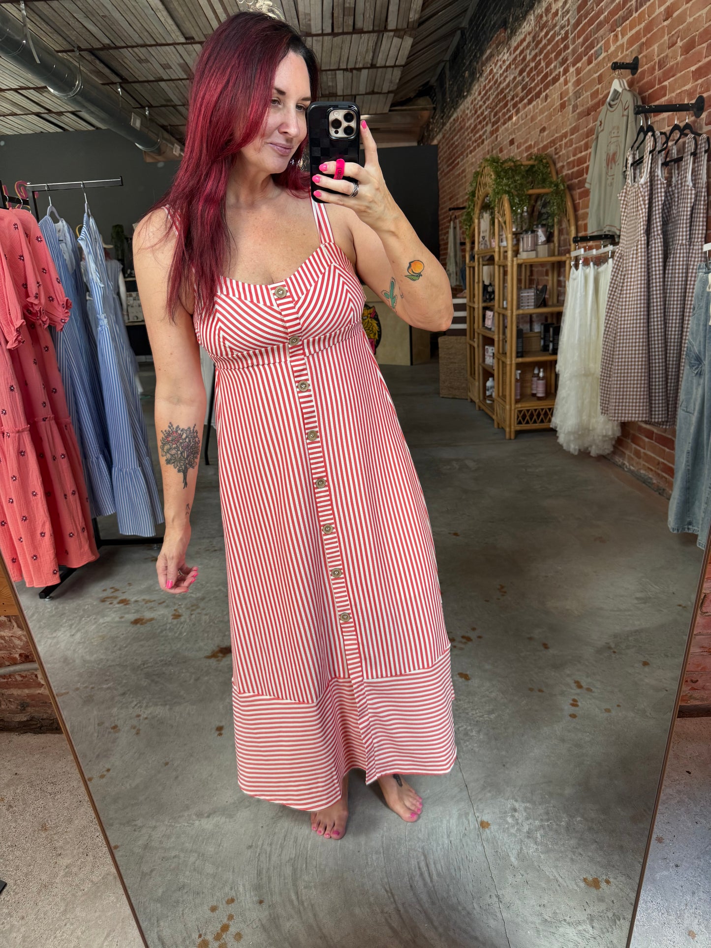 Sweetheart Button Down Midi Dress
