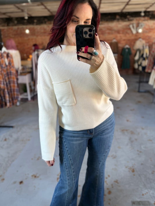 Mock Neck Long Sleeve - Ivory