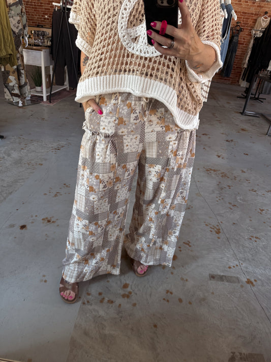 Polly Patchwork Wide Leg Pants