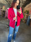 Fuschia Velvet Blazer