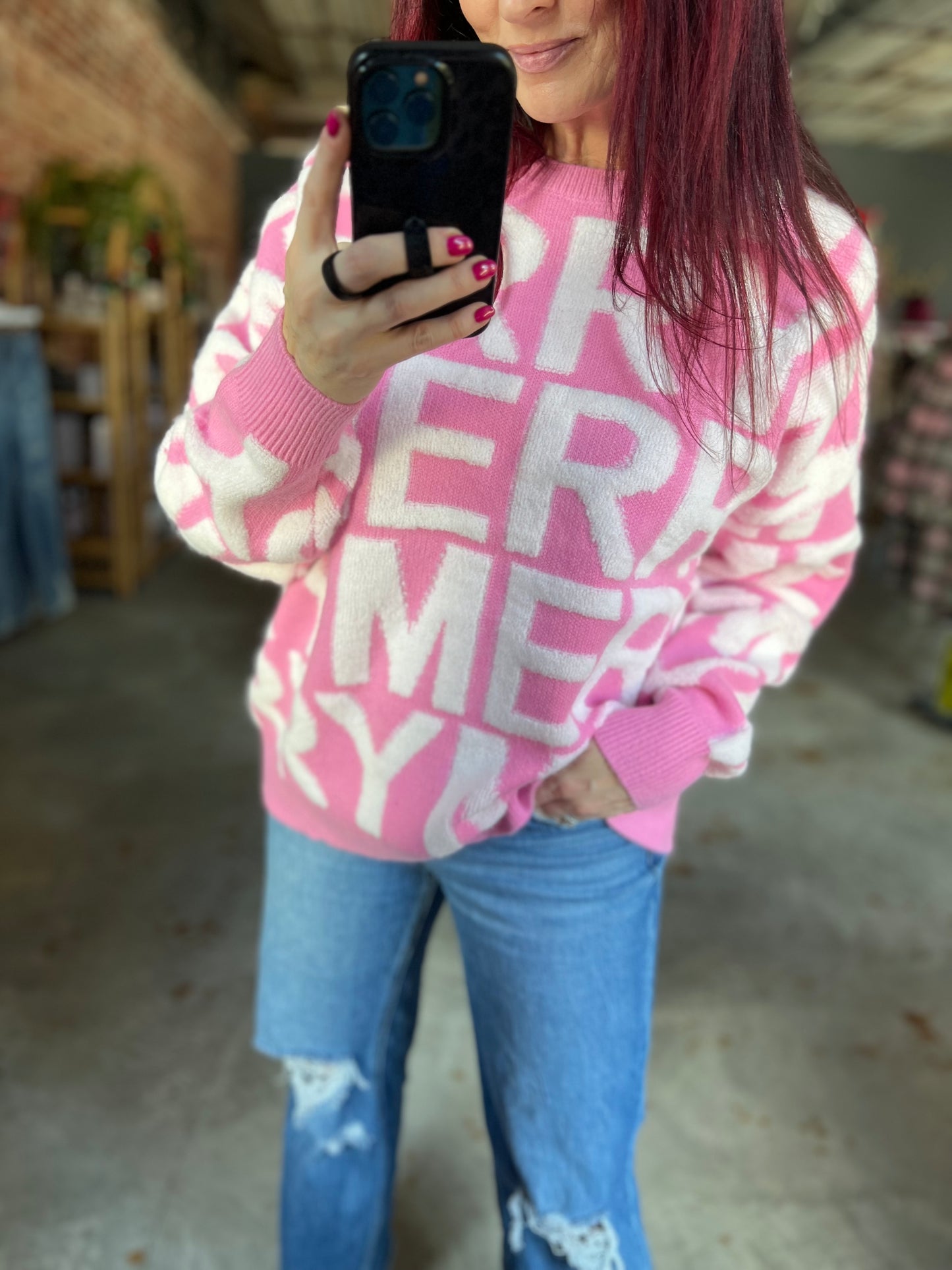 Pink MERRY Sweater