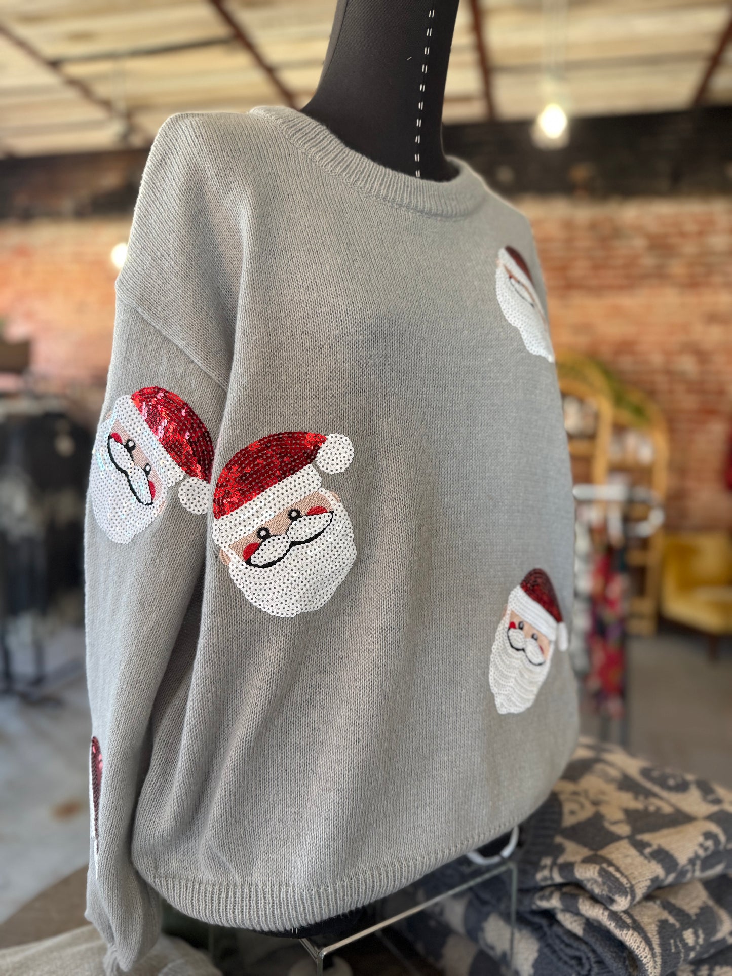 Sequin Santa Sweater