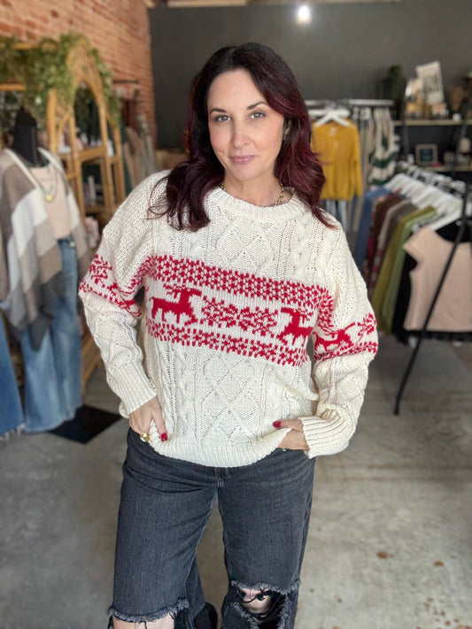 Reindeer Cable Sweater