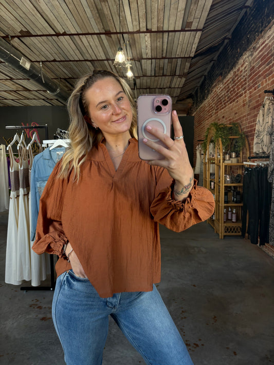 Crinkled Cinnamon Top