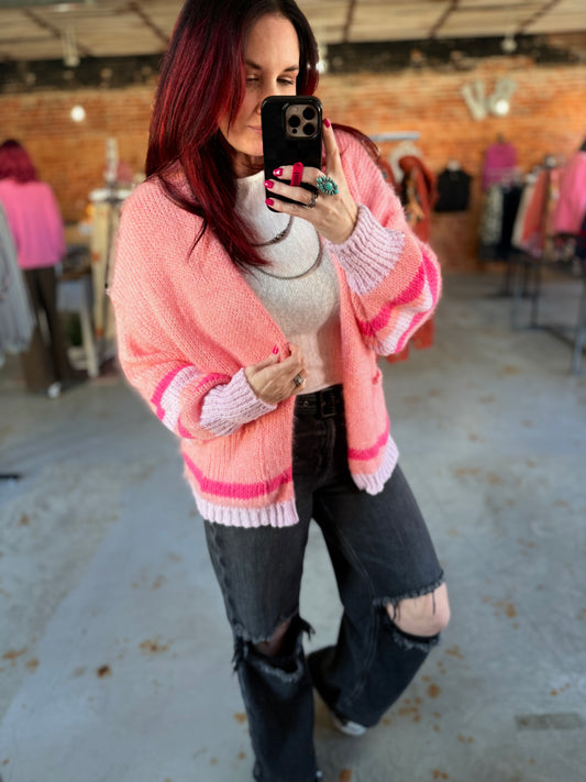 Cotton Candy Striped Cardigan