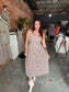Plaid Basque Waist Sleeveless Midi Dress
