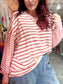 Washed Striped Knit Top