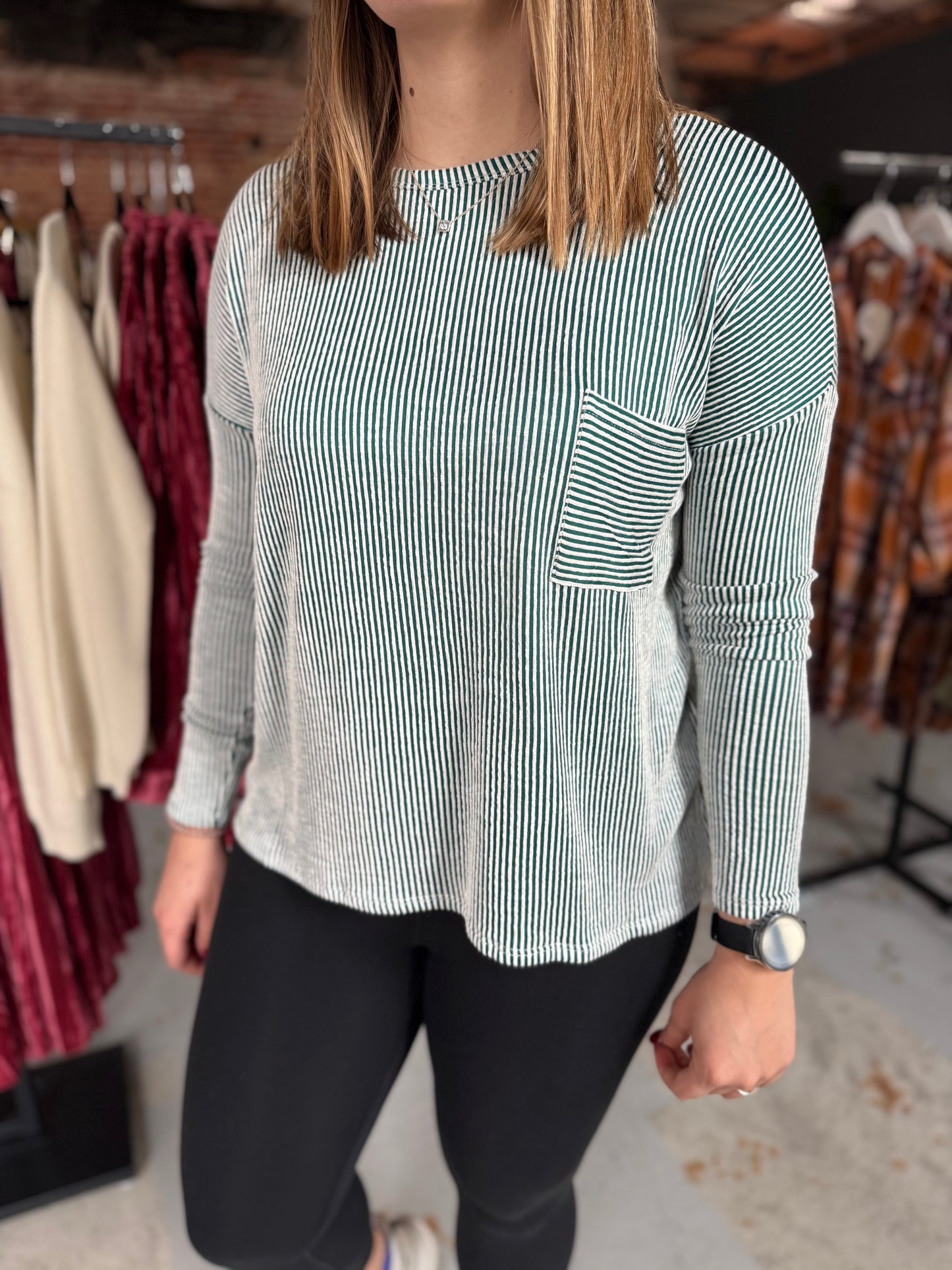 Nauty Stripes Long Sleeve - Green