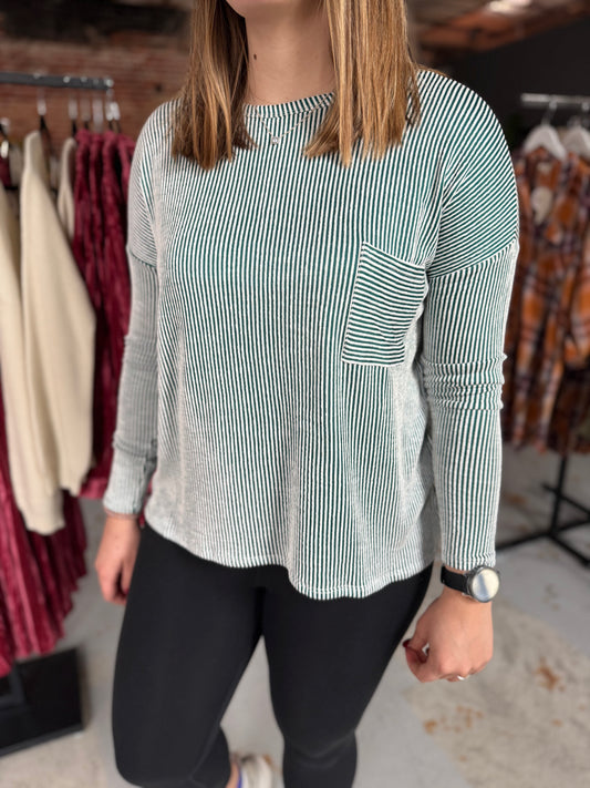 Nauty Stripes Long Sleeve - Green