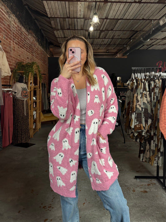 Pink Ghost Cloud Cardigan