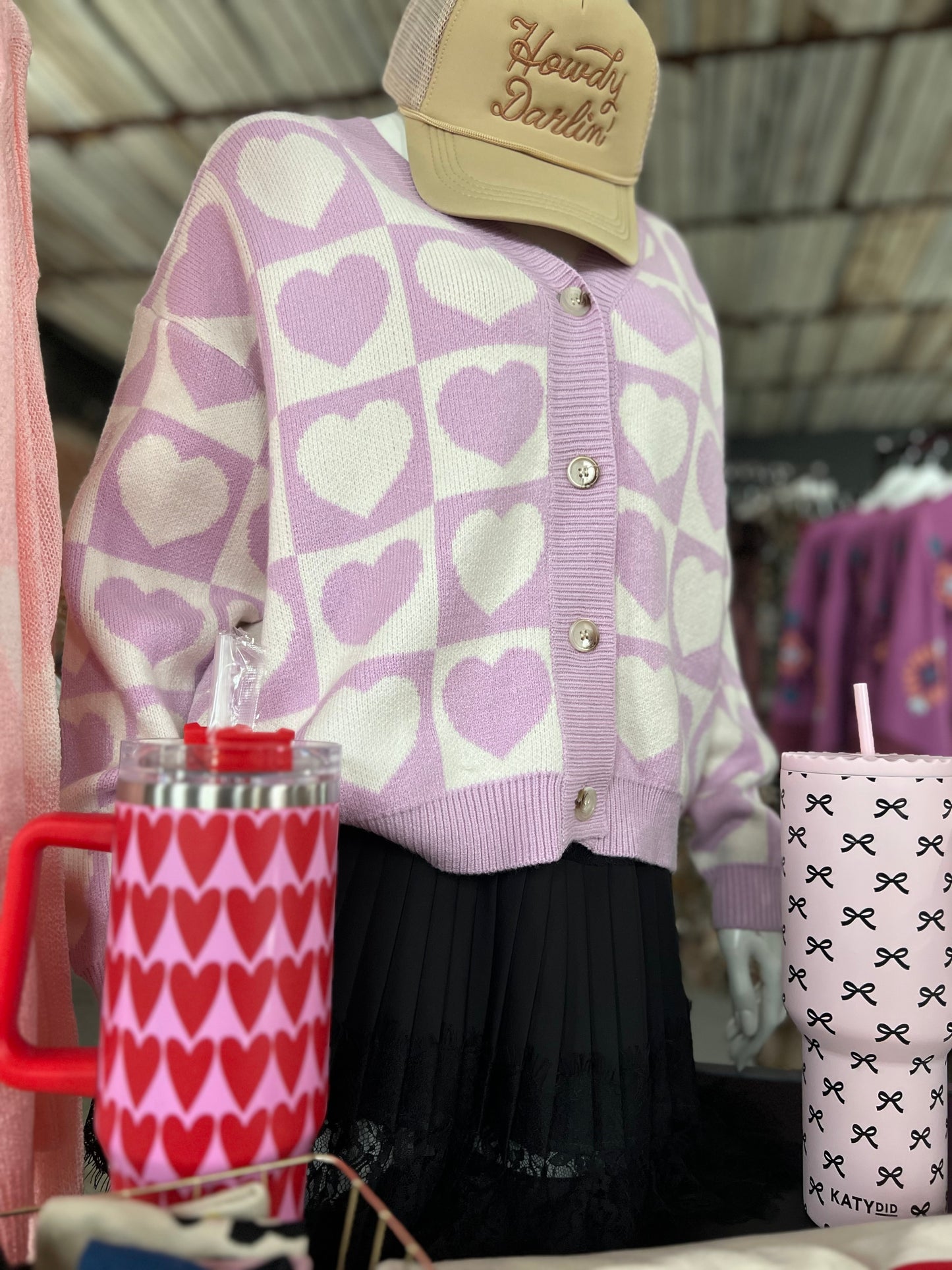 Checkered Heart Cardigan