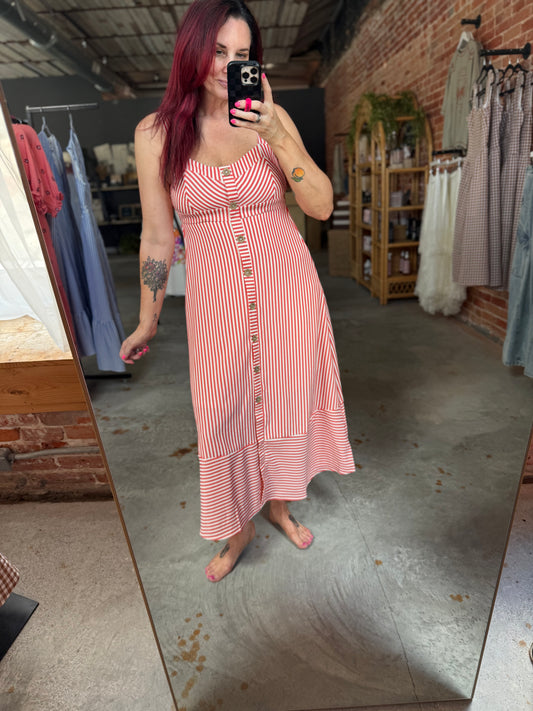 Sweetheart Button Down Midi Dress