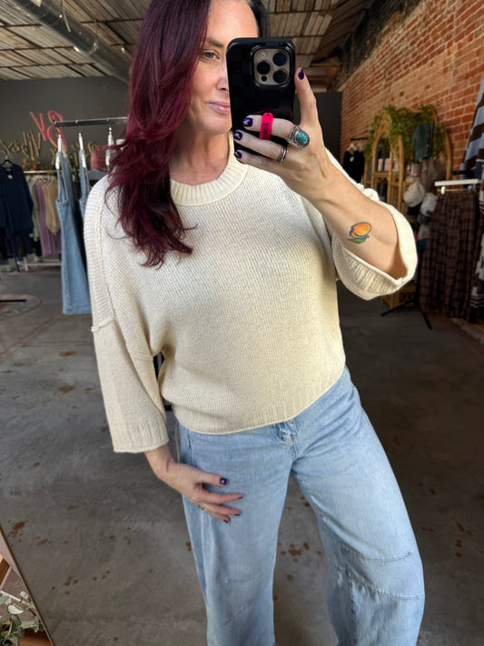 Drop shoulder sweater - Natural