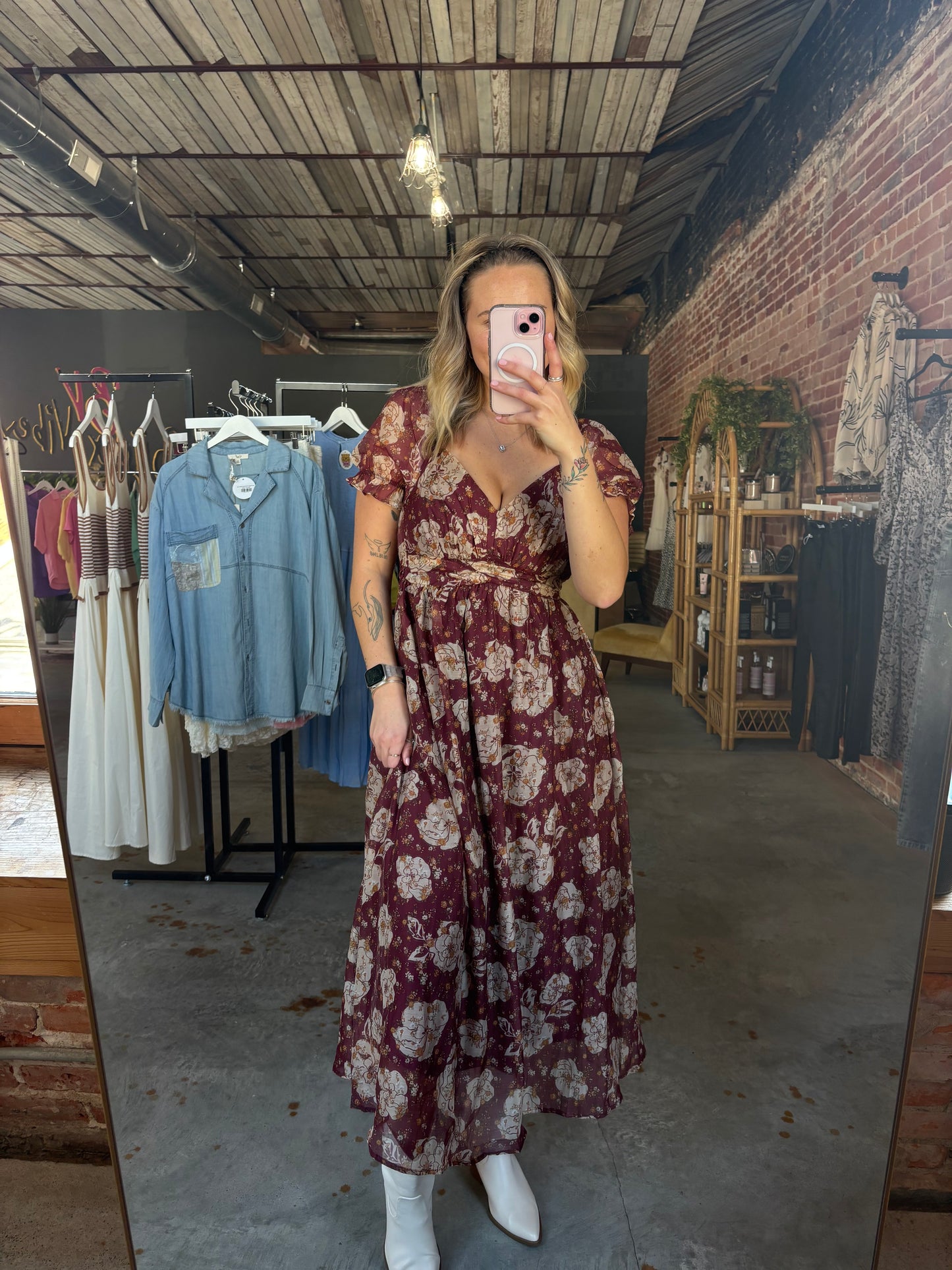Floral Sweetheart Midi Dress