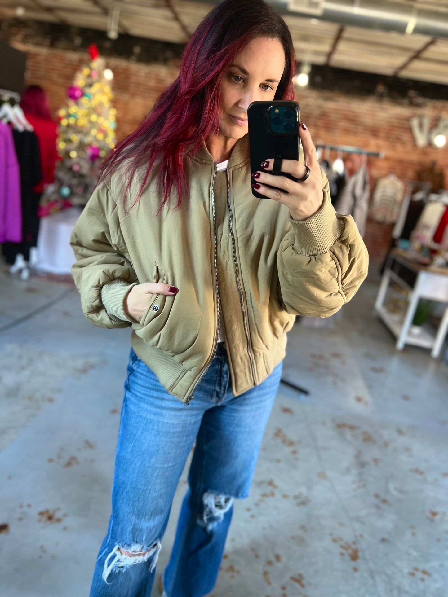 Oversized Bomber Puffer Jacket