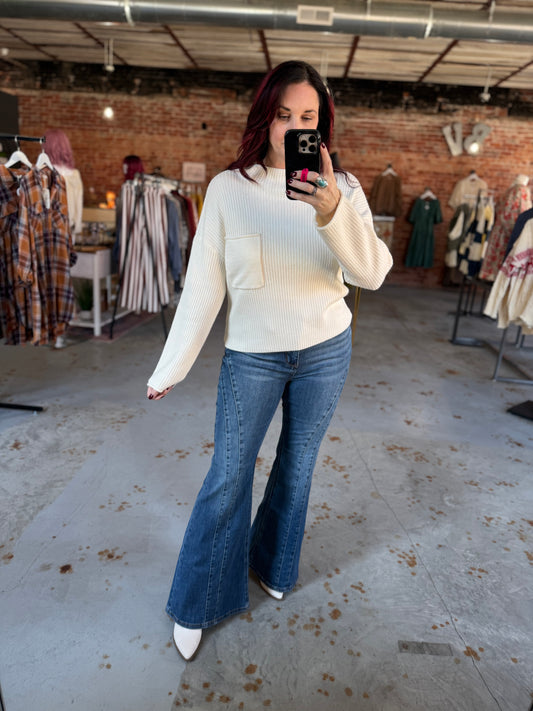 Mock Neck Long Sleeve - Ivory