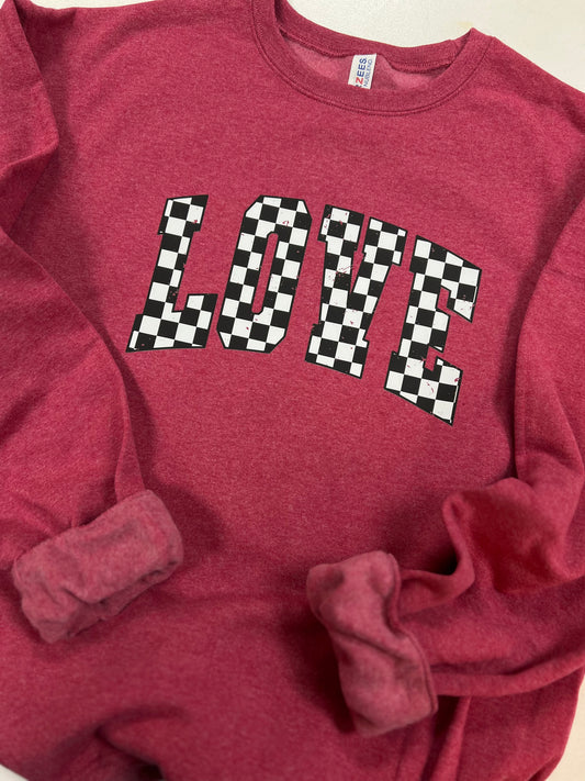 Checkered Love Crewneck