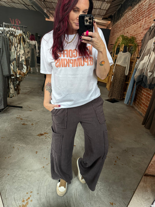 Oversized Utility Sweatpants - Black/Brownish