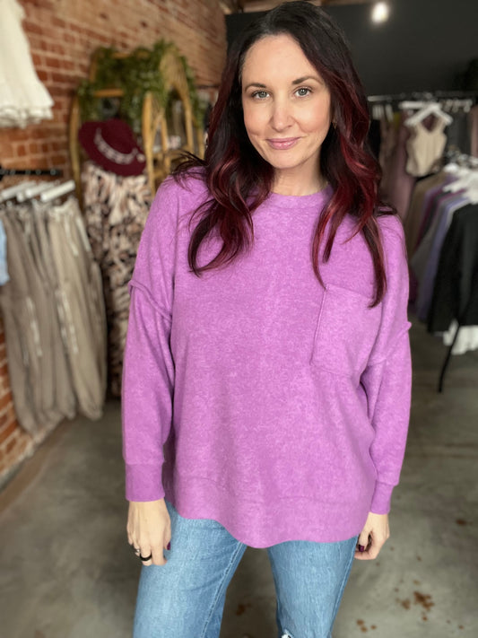 Basic Oversized Sweater - Violet