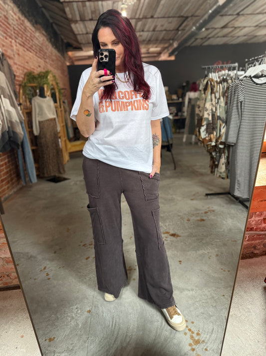 Oversized Utility Sweatpants - Black/Brownish