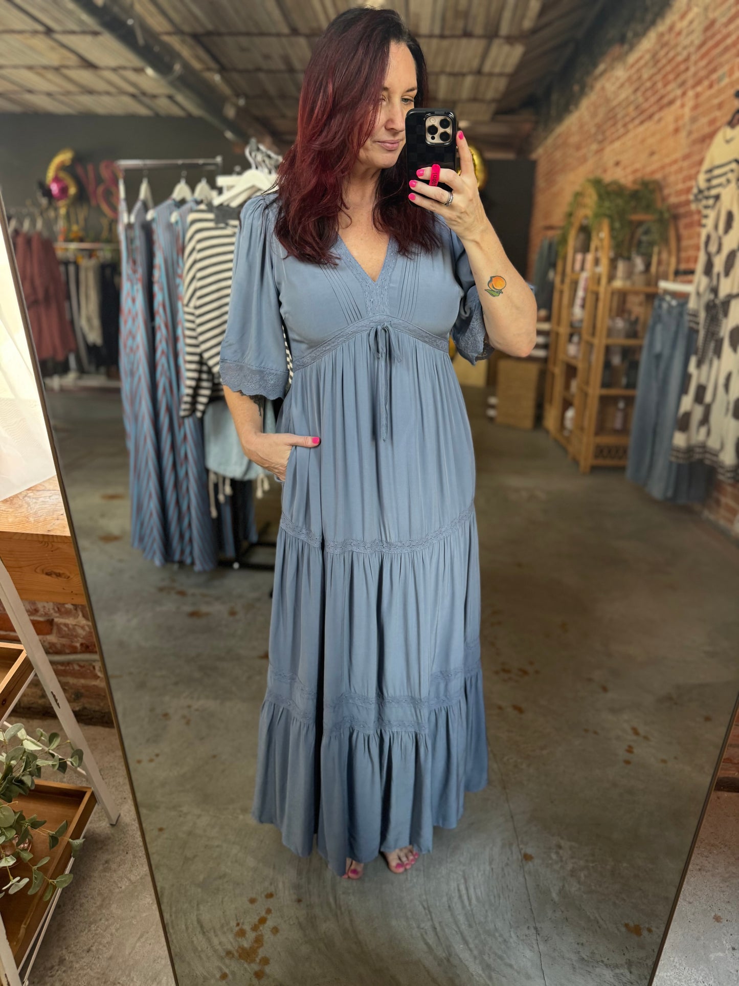Lace Trim Maxi Dress