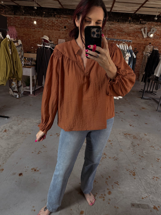 Crinkled Cinnamon Top