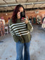Olive Stripes Sweater