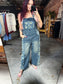 Denim Flower Overalls