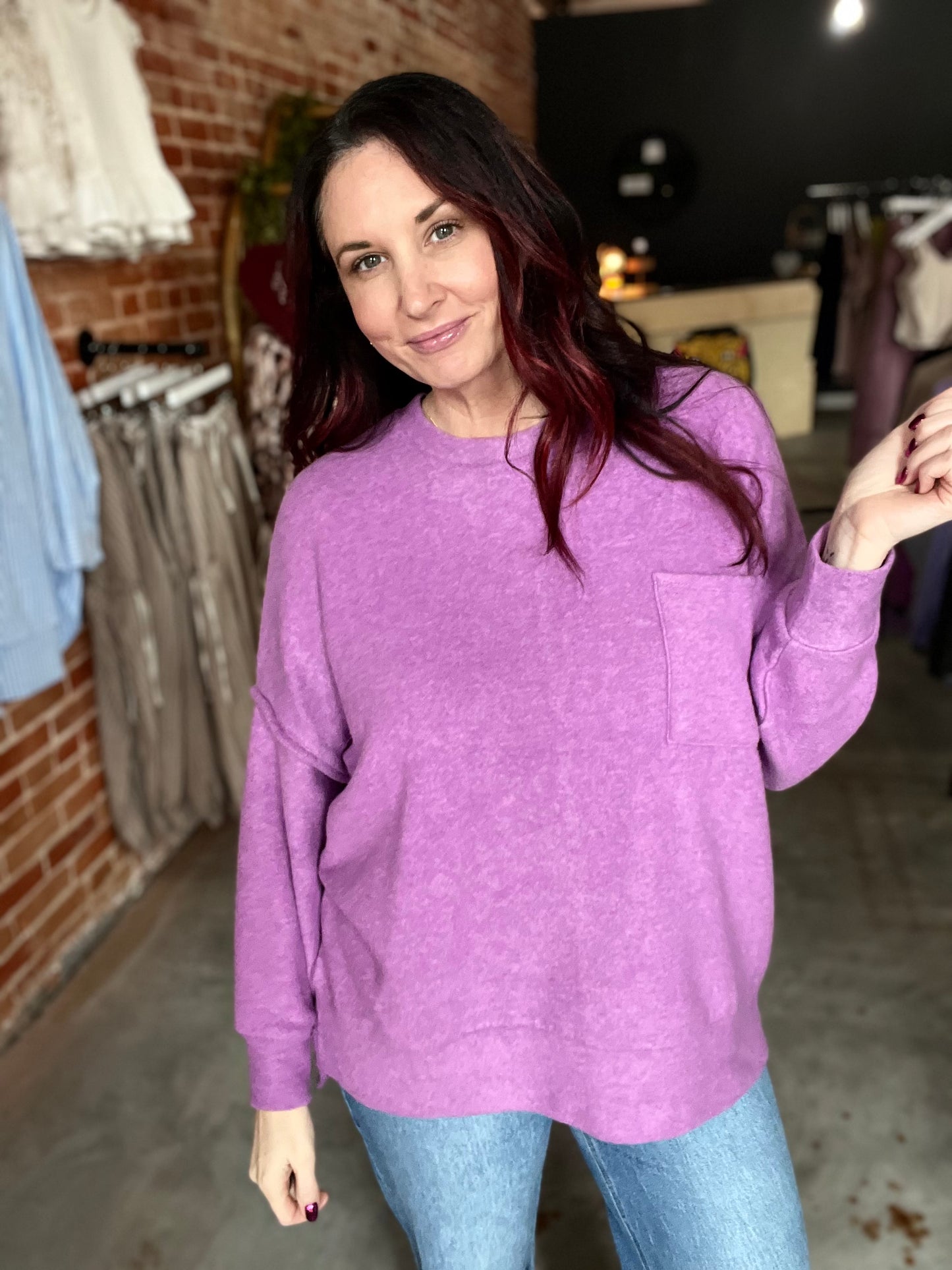 Basic Oversized Sweater - Violet