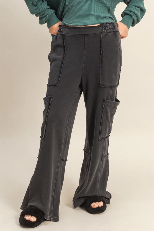 Oversized Utility Sweatpants - Black