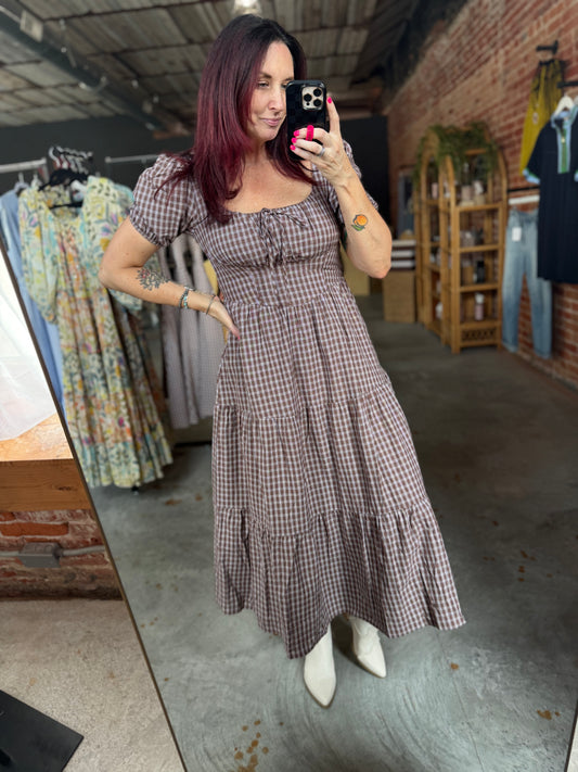 Corset Detail Western Midi Dress