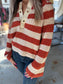 Striped Bell Sleeve Sweater Top