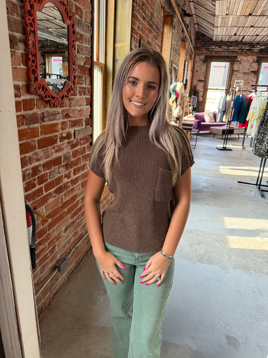Drop shoulder sweater - light mocha