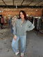 Acid Wash Fleece Half Zip Sweatshirt