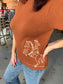 Mock Neck Cowgirl Knit Top