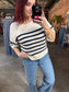 Stripe Textured Navy Sweater