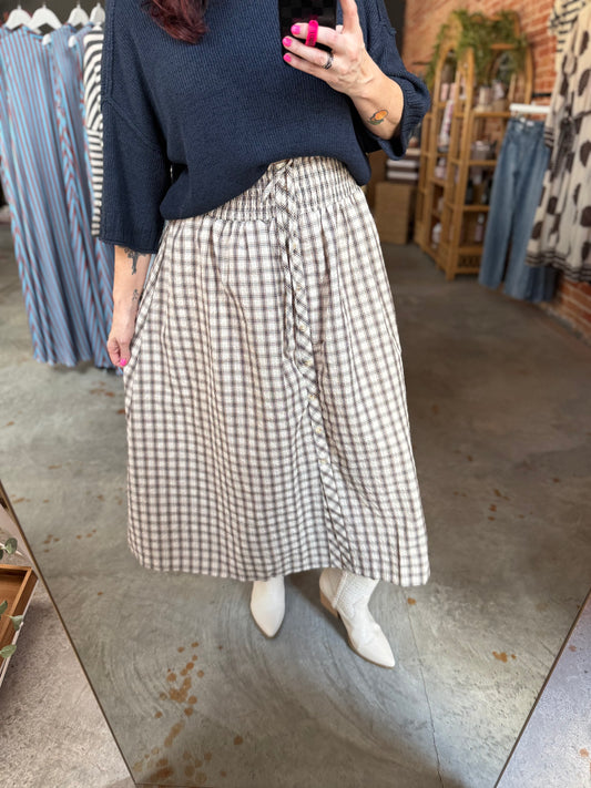 Plaid Midi Skirt