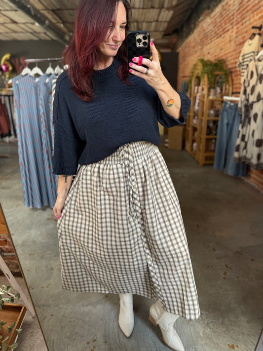 Plaid Midi Skirt
